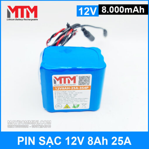 Pin Sac 12v 8000mah 25A 3S4P