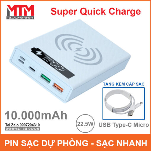 Sac Du Phong Khong Day Trang 10000mah