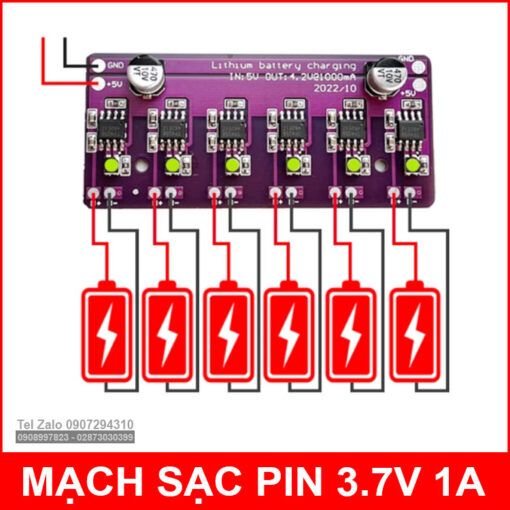 Sac Pin 6 Bit Lithium 18650 Doc Lap