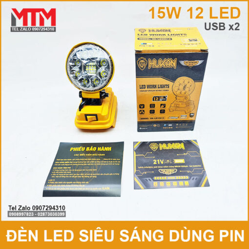 Den Led Sieu Sang 21V 15W Pin Hukan HK LB4in15