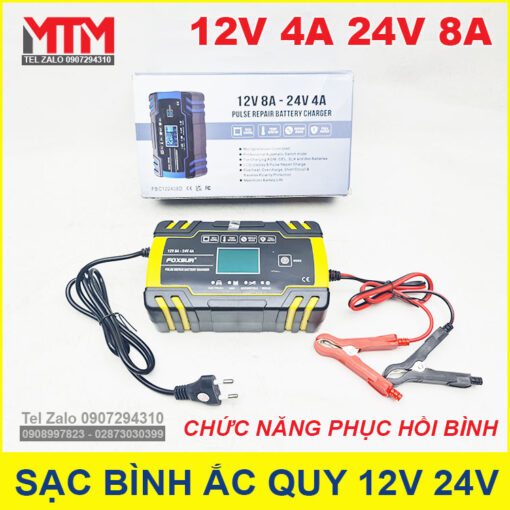 Sac Binh Ac Quy 12V 4A 24V 8A Phuc Hoi Tu Dong