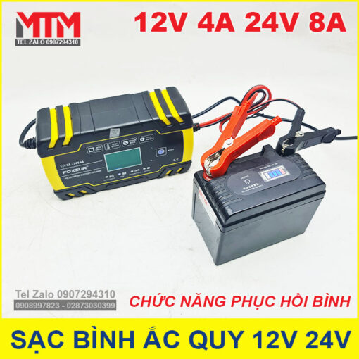 Bo Sac Binh Oto Xe May 12v 24v Gia Re