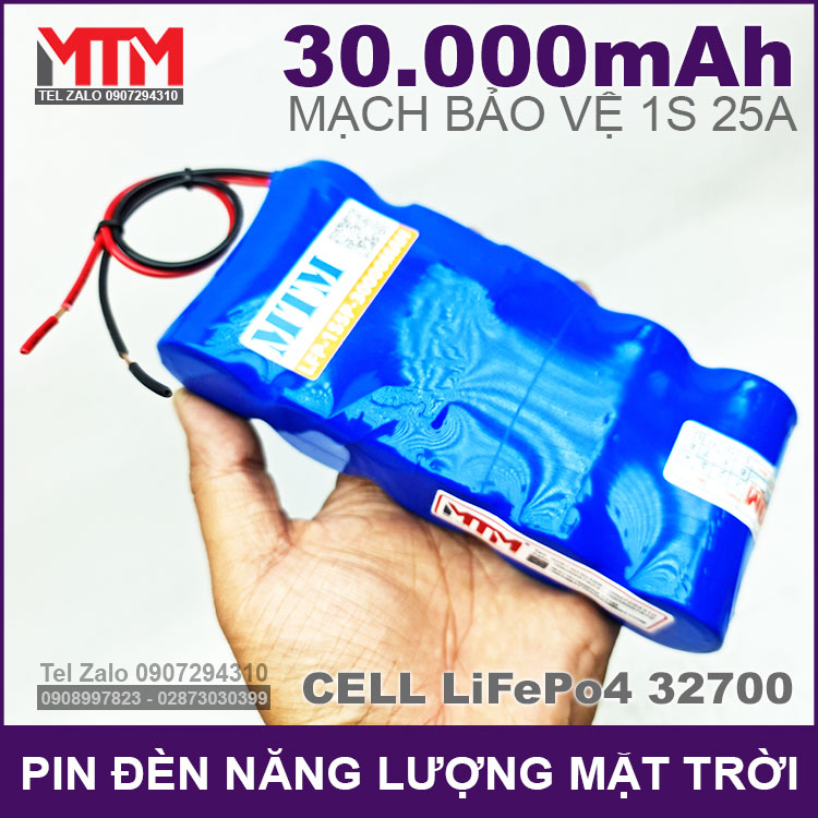 Pin đèn năng lượng mặt trời 3.2V 30Ah MTM 28 Pin Den Nang Luong 30ah Chinh Hang