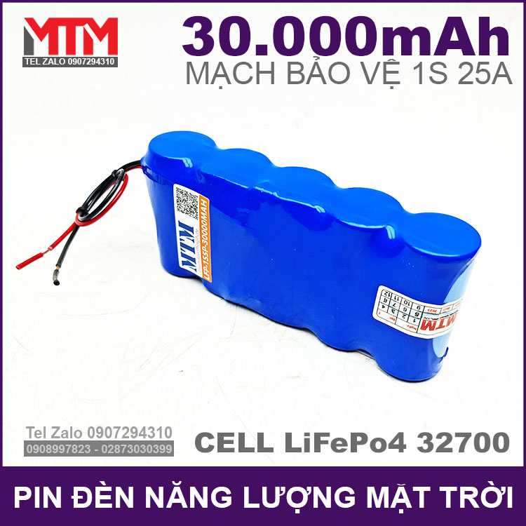 Pin đèn năng lượng mặt trời 3.2V 30Ah MTM 29 Pin Den Tich Dien Nang Luong Mat Troi 5cel 30Ah