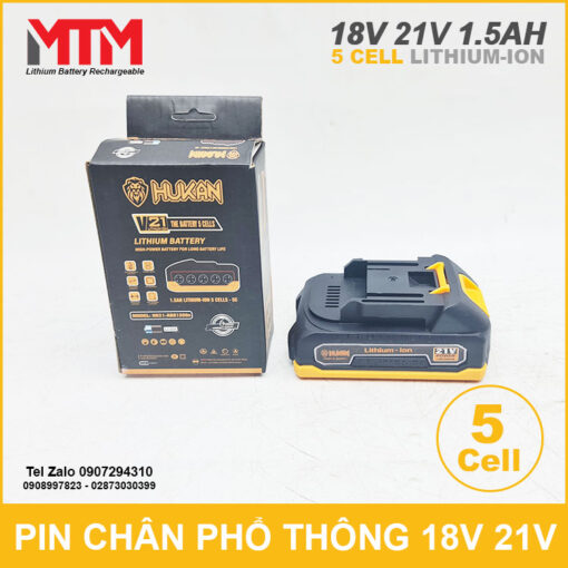 Gia Ban Pin May Khoan Hukan Chan Pho Thong 21V 5cell 1500mAh 5C