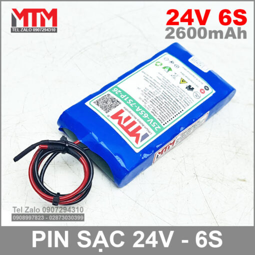 Ban Pin Sac 24V 6S 65A 2600mah 6S1P