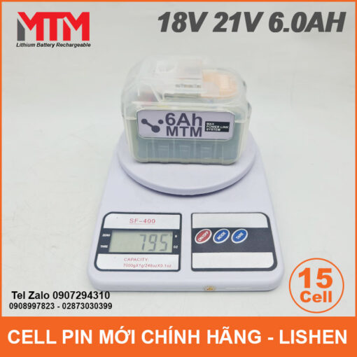 Pin Chan Pho Thong Makita M21 Hukan18V 21V 15cell 6Ah Trong Luong