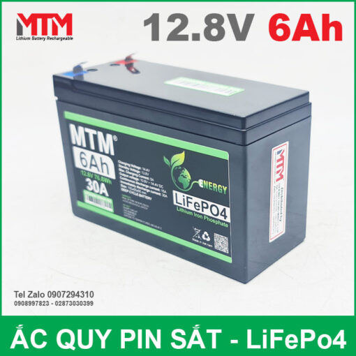 Binh Ac Quy Pin 12V 6Ah 30A Lifepo4 Chinh Hang