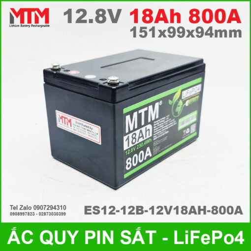 Binh Ac Quy Pin Xe May 12V 18Ah 800A ES12 12B 12V18AH 800A Chinh Hang